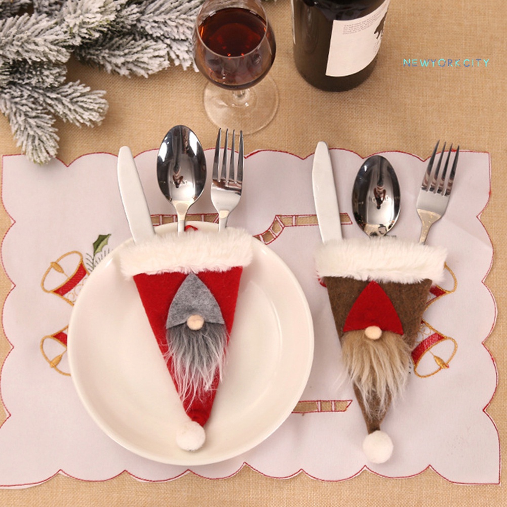 Giá Đỡ Muỗng Nĩa Bằng Bạc Phong Cách Giáng Sinh