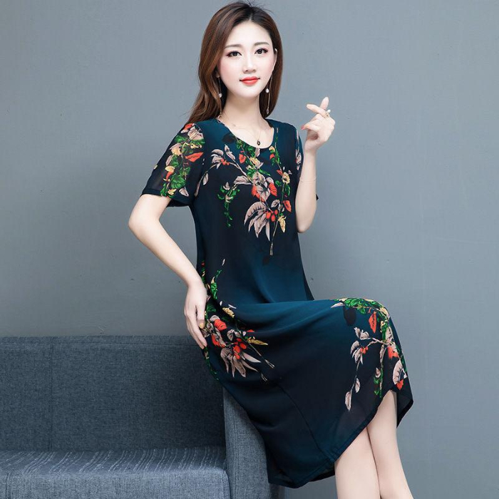 Đầm Nữ Ngắn Tay Cổ Tròn Thời Trang Hàn 2021 | BigBuy360 - bigbuy360.vn