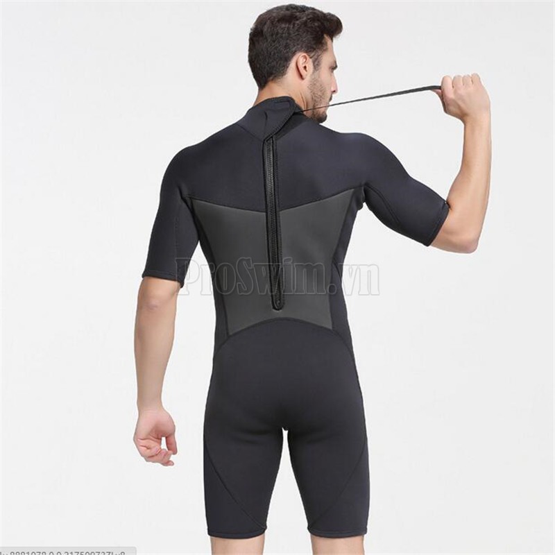 Bộ Bơi Liền Giữ Nhiệt (Wetsuit) Sbart Xanh Đen - Dài Tới Gối Dày 2mm