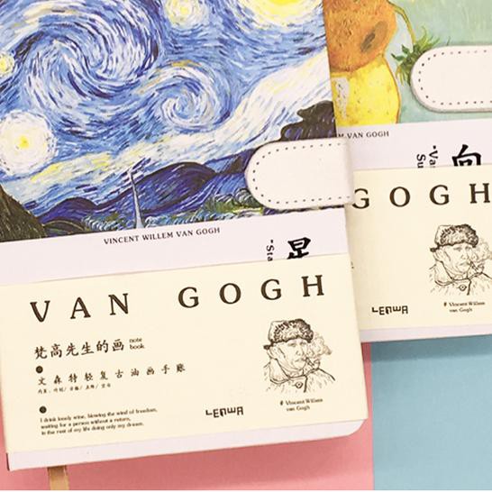Sổ Nhật Ký Bằng Da In Hình Tranh Van Gogh Độc Đáo