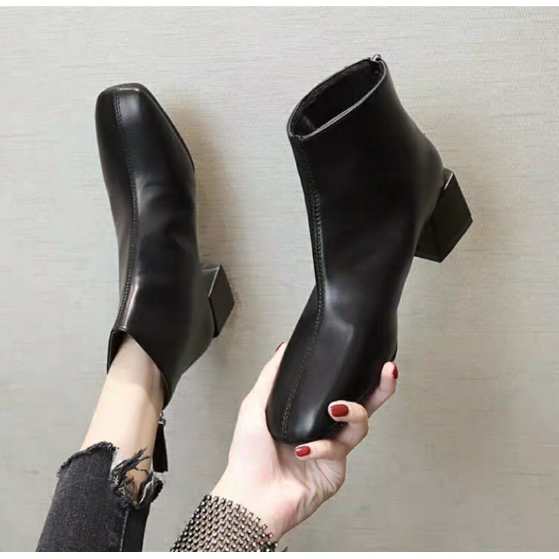 Bán sỉ Bốt công sở I Bốt da lì cổ ngắn gót vuông 4-5p dễ đi nàng nào cũng nên có | BigBuy360 - bigbuy360.vn