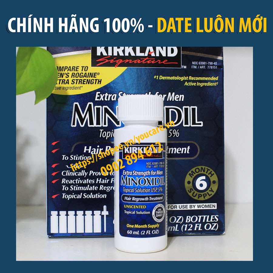 Minoxidil 5% Kirkland Dung Dịch Mọc Râu Tóc - Trị Hói ( Tách lẻ 1 lọ )