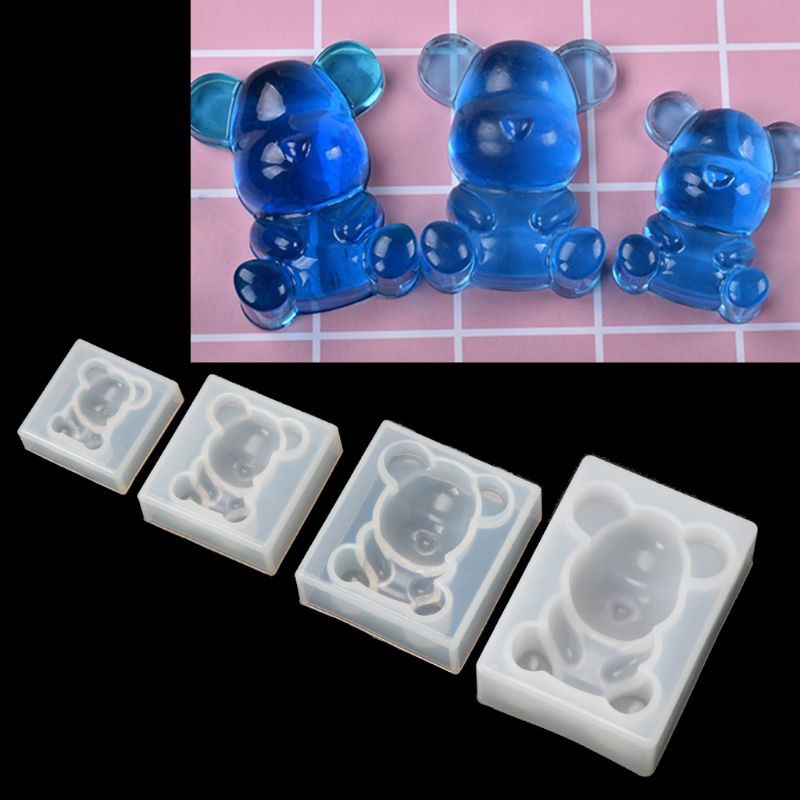 Khuôn nhựa silicon gấu Teddy đổ resin làm móc khóa, trang trí