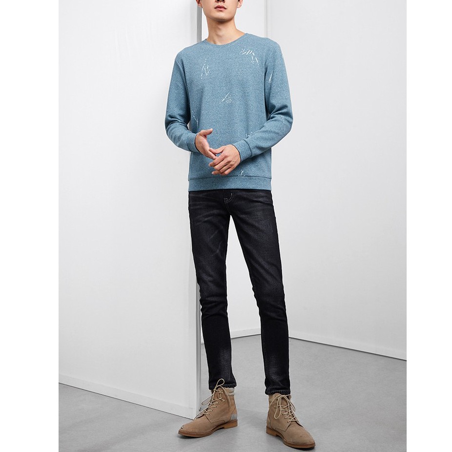 Áo Thun Nam Dài Tay HLA Floral Yarn Jacquard Long Sleeve T-shirt | BigBuy360 - bigbuy360.vn