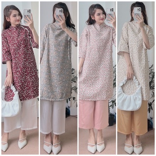 Áo dài cách tân tay lỡ siêu xinh set mặc tết
