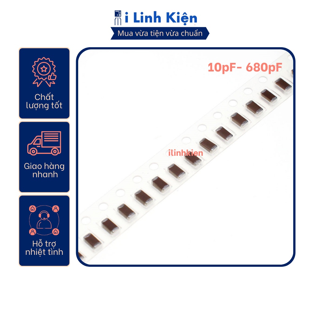 Tụ dán 1206 SMD 10pF - 680pF chất lượng tốt
