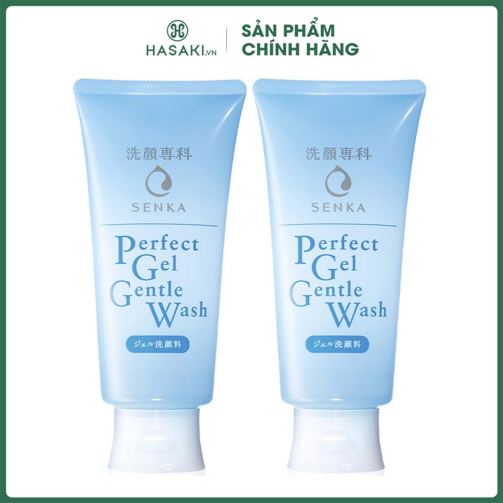 Bộ Đôi Gel Rửa Mặt Senka Dịu Nhẹ Cho Da Khô, Nhạy Cảm Perfect Gel Gentle Wash 2x100g