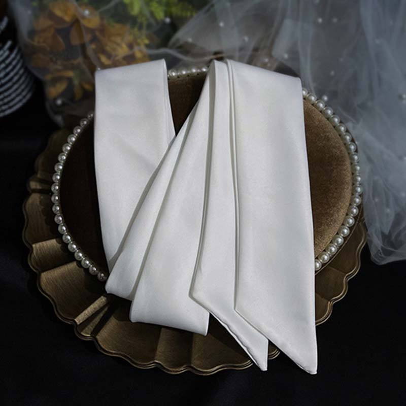 Kẹp Tóc Nơ Satin Phong Cách Tối Giản Cho Cô Dâu