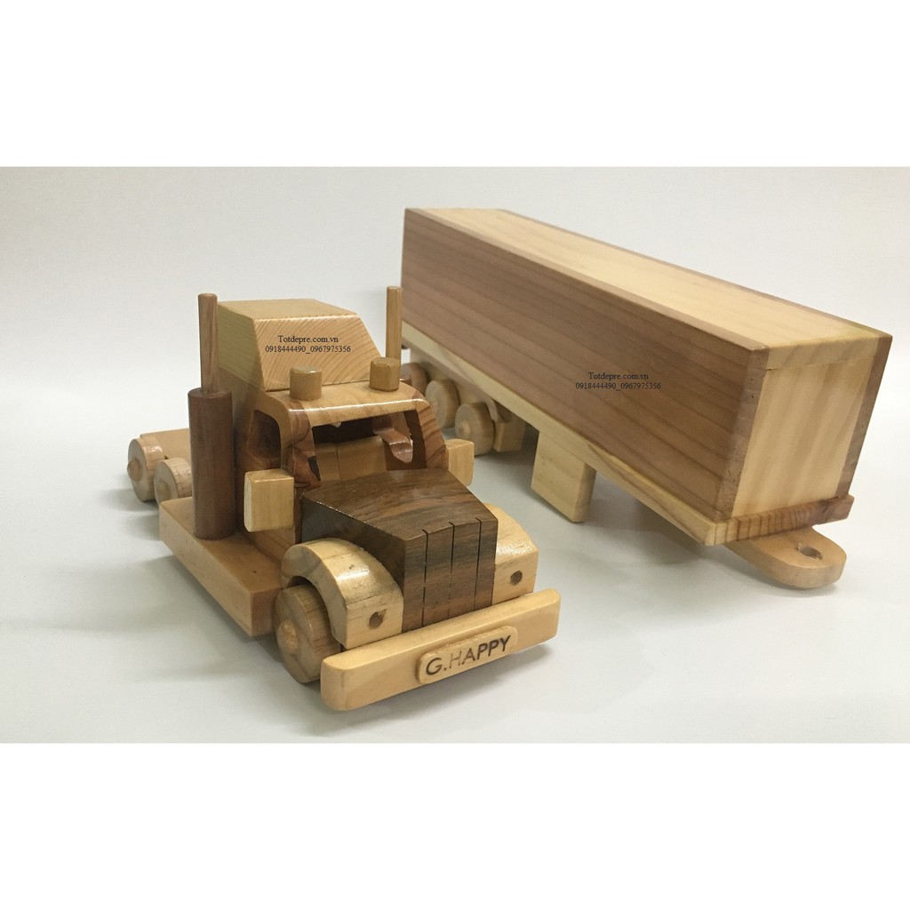 Mô hình đồ chơi gỗ xe ô tô container