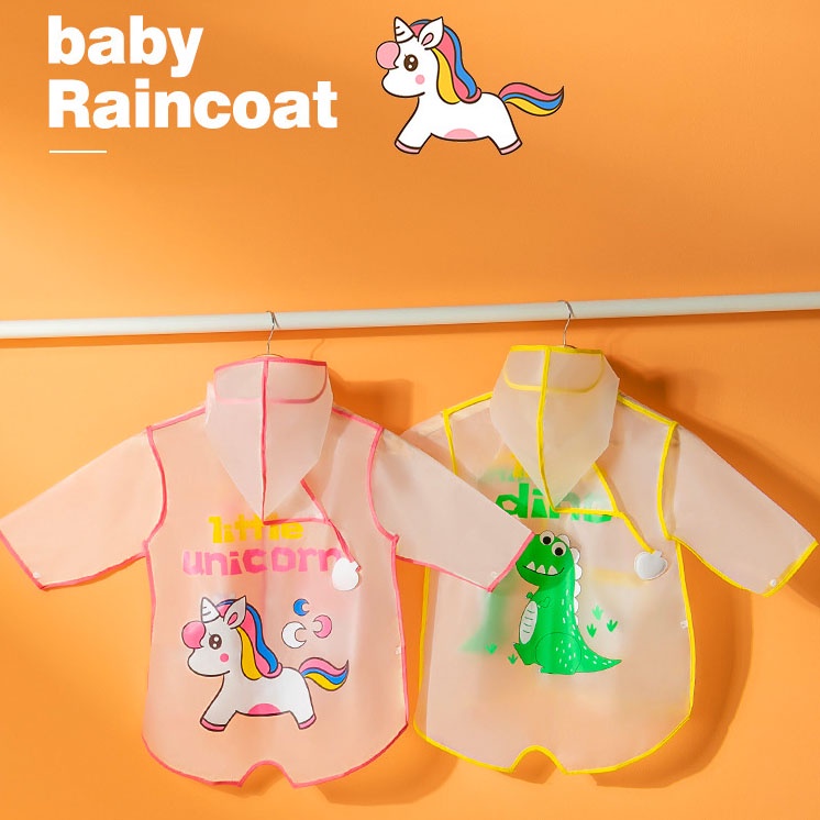 SUGE Áo Mưa Chống Nước In Hình Khủng Long Nhỏ Dễ Thương Cho Bé