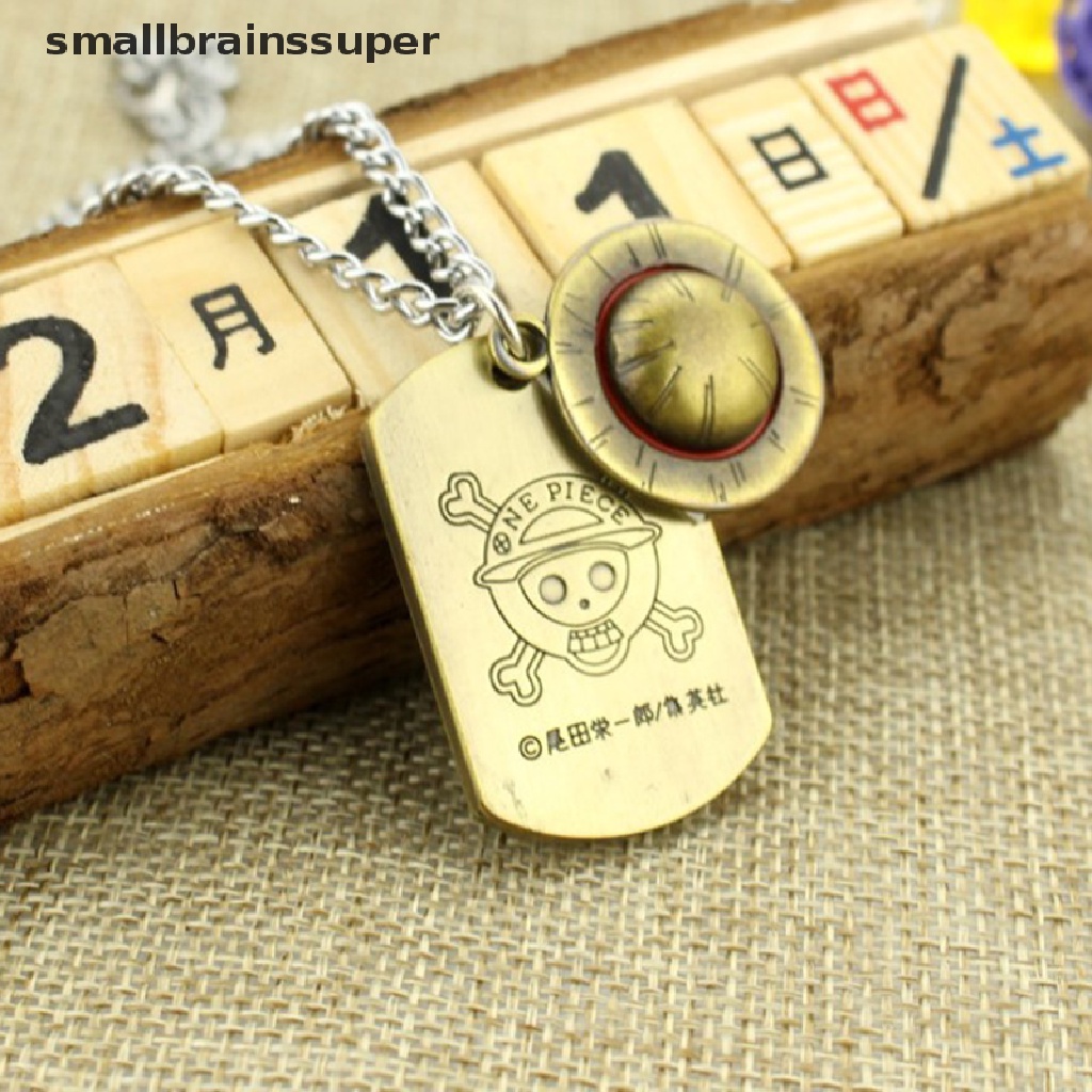 1 Vòng cổ Mặt Thẻ Hình Nhân Vật Luffy Đội Nón Rơm Và Logo Trong Phim One Piece