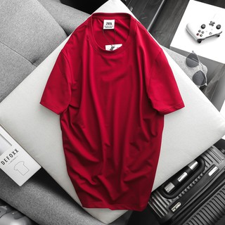 Áo phông nam, áo thun nam cổ tròn trơn ZR vải cotton 4 chiều màu đỏ mận 1211 foxxmen