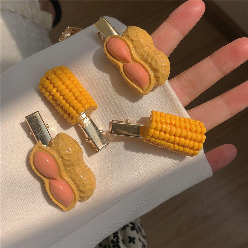 Kẹp Tóc Hình Hạt Bắp WMES15H Bằng Nhựa Resin Dễ Thương Vui Nhộn Phong Cách Hàn Quốc Cho Nữ