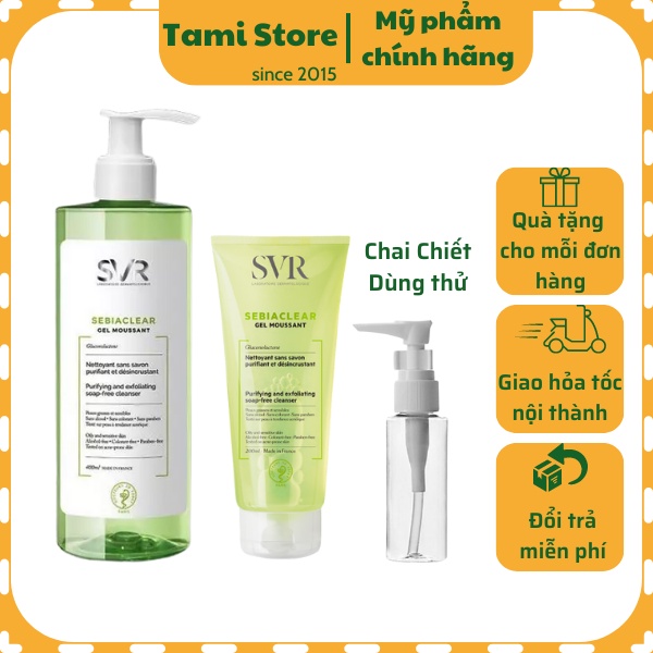 Sữa Rửa Mặt SVR Sebiaclear Gel Moussant Cho Da Dầu Mụn & Da Nhạy Cảm Hàng Pháp Chuẩn Chính Hãng