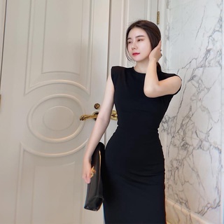 đầm body dáng dài hở lưng xẻ tà