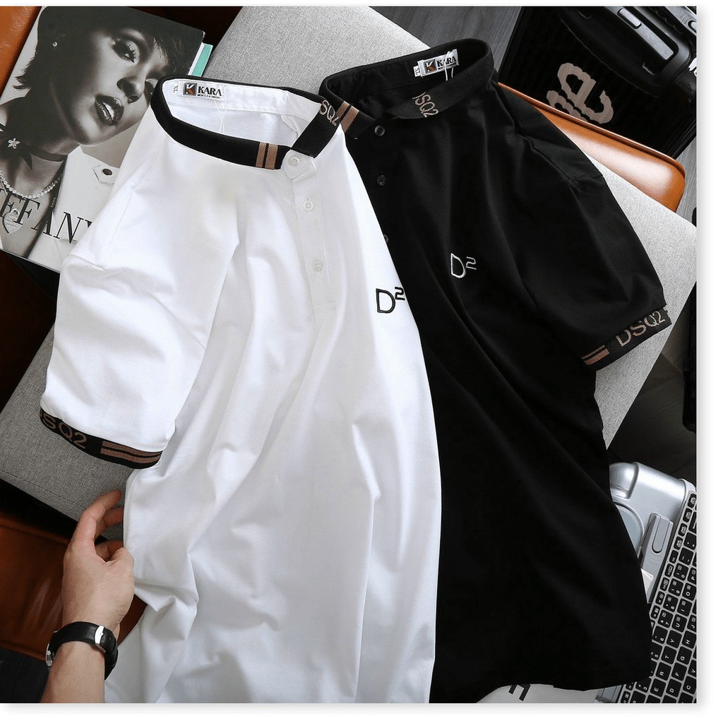 Áo Thun Nam Có Cổ Ngắn Tay Thêu Logo Lịch Thiệp HP