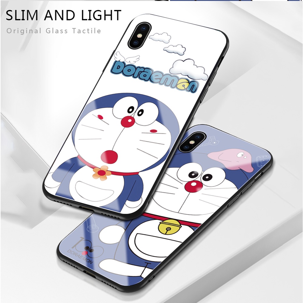 Ốp Điện Thoại Mặt Kính Cường Lực Hình Doraemon Cho Xiaomi Redmi Note 11 4G 5G Note 11S Note11 Pro 5G