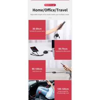 Cáp sạc rút 3 đầu Baseus chính hãng