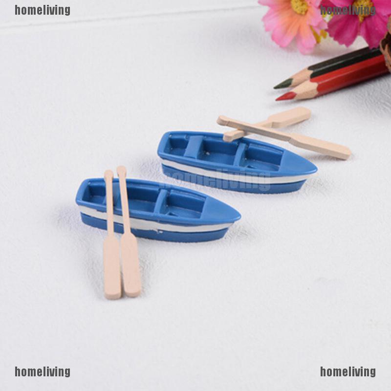 Set 2 Thuyền Mini Trang Trí Sân Vườn