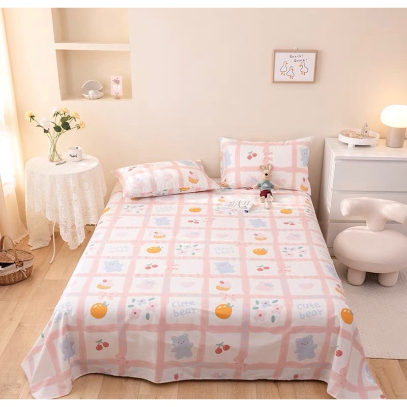 Bộ Ga Gối ❤️ ga gối cotton 100% họa tiết hoa nhí vintage phong cách Hàn Quốc đủ size đệm nhập khẩu chính hãng