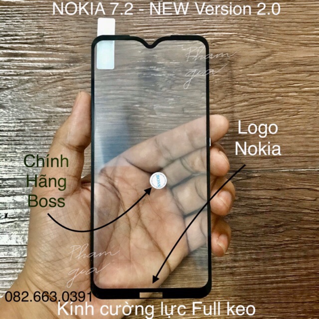 (có video) Kính cường lực Nokia 7.2 Full màn, full keo