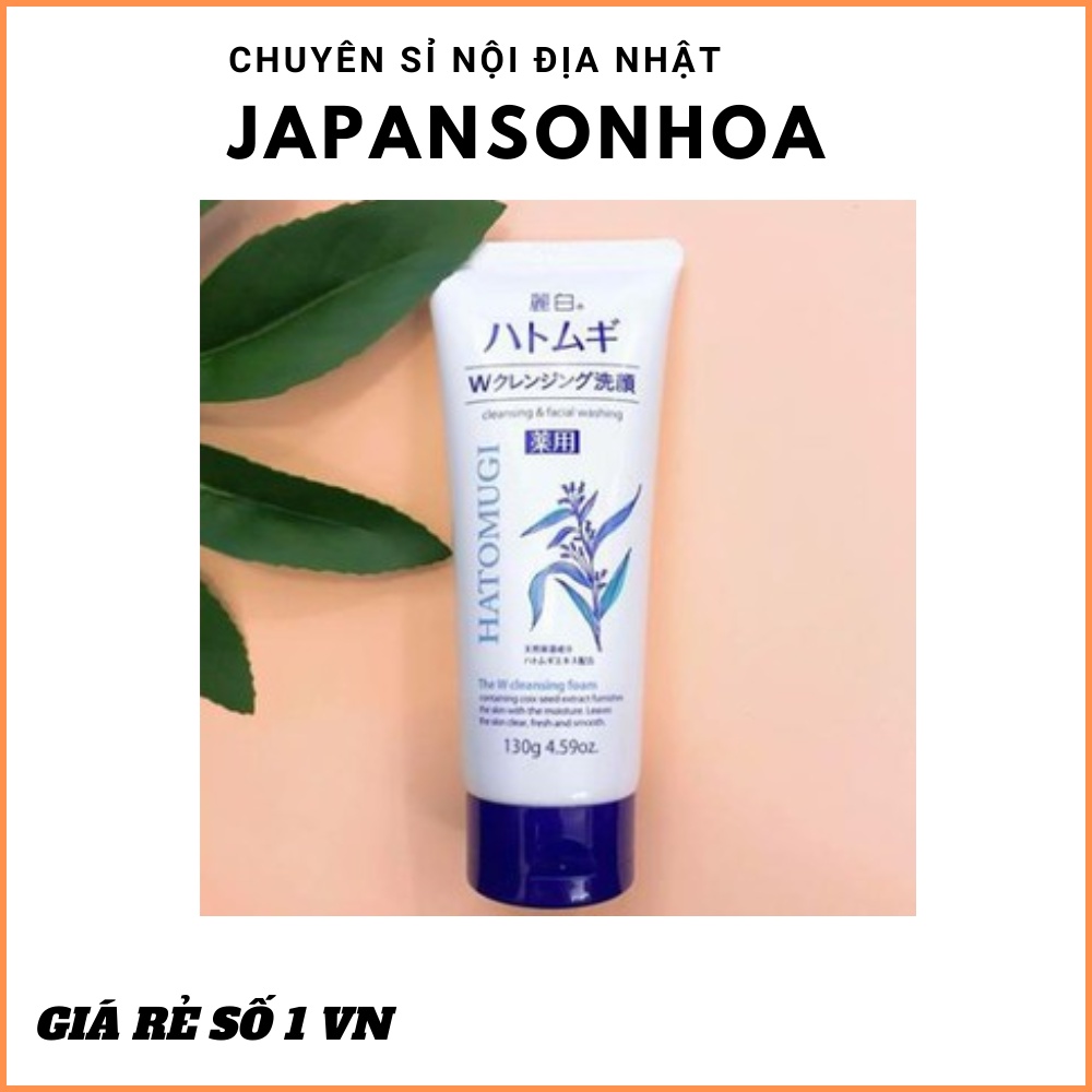 Sữa rửa mặt trắng da Reihaku Hatomugi 130gCHÍNH HÃNG Se khít lỗ chân lông, hạn chế bã nhờn,trắng sáng da, mờ thâm.