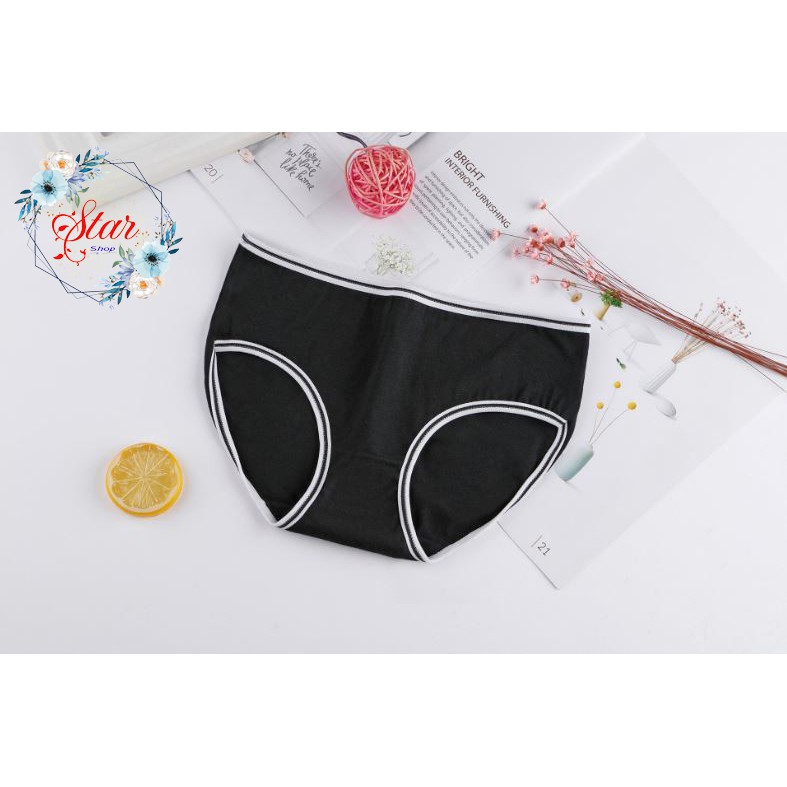 Quần Lót Nữ Cotton Viền Đen Eo Thấp F07