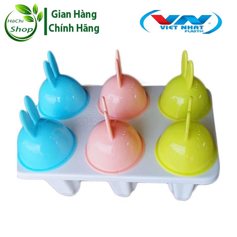 Khuôn Làm Kem, Khuôn Kem Thỏ 6 No5616 Việt Nhật, Đa Dạng Kiểu Dáng Nhựa PP Nguyên Sinh - Dễ Thao Tác - An Toàn