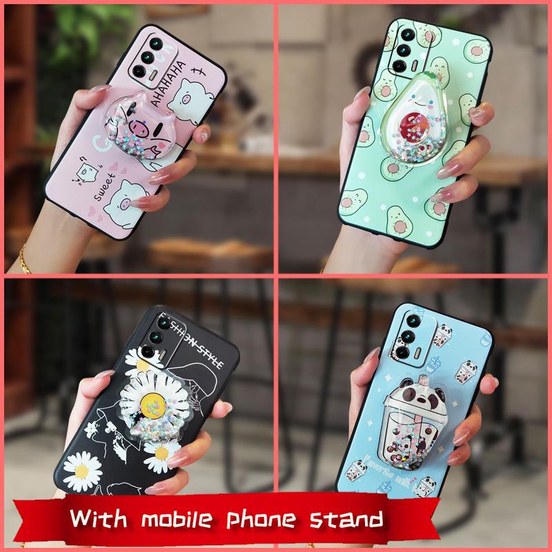 Ốp Lưng Silicone Mềm Chống Nước Có Giá Đỡ Thời Trang Cho Oppo Realme Gt