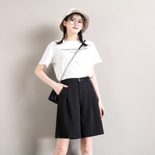 Quần short vải nữ cạp cao dáng chữ A ulzzang chất mềm mịn (Ảnh thật)
