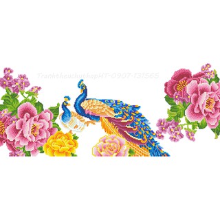 Tranh đính đá con công VS054 - tự đính