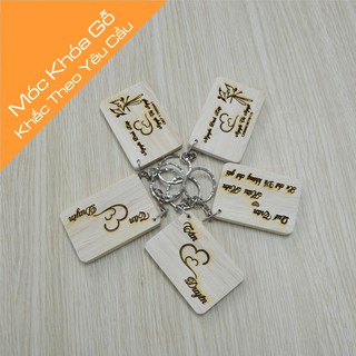 Móc Khóa Gỗ Khắc Tên - Khắc Hình Shakavn
