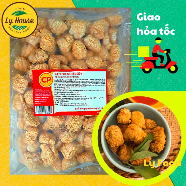 (quán ăn) Gà Popcorn Chiên Giòn 1kg- làm từ Gà Tươi, ngon như gà KFC, giòn rụm, dinh dưỡng, ăn vặt thơm ngon LyHouse