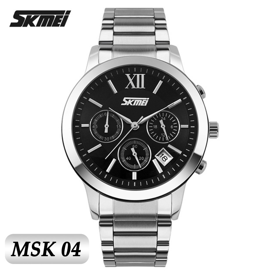 Đồng hồ nam SKMEI SK07 chạy 6 kim bấm giờ thể thao dây thép không gỉ