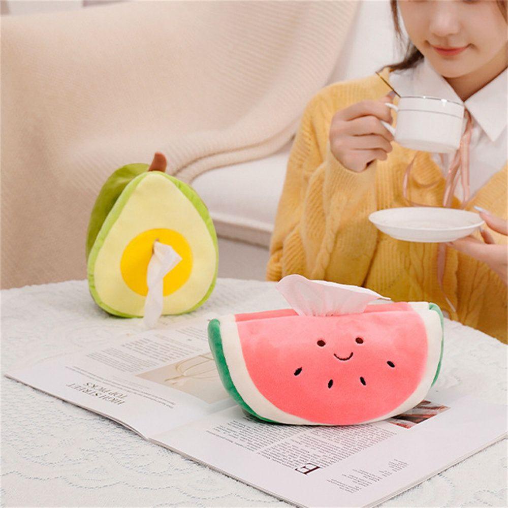 Hộp Đựng Khăn Giấy Bằng Lông Nhung Mềm Hình Trái Cây Cho Xe Hơi
