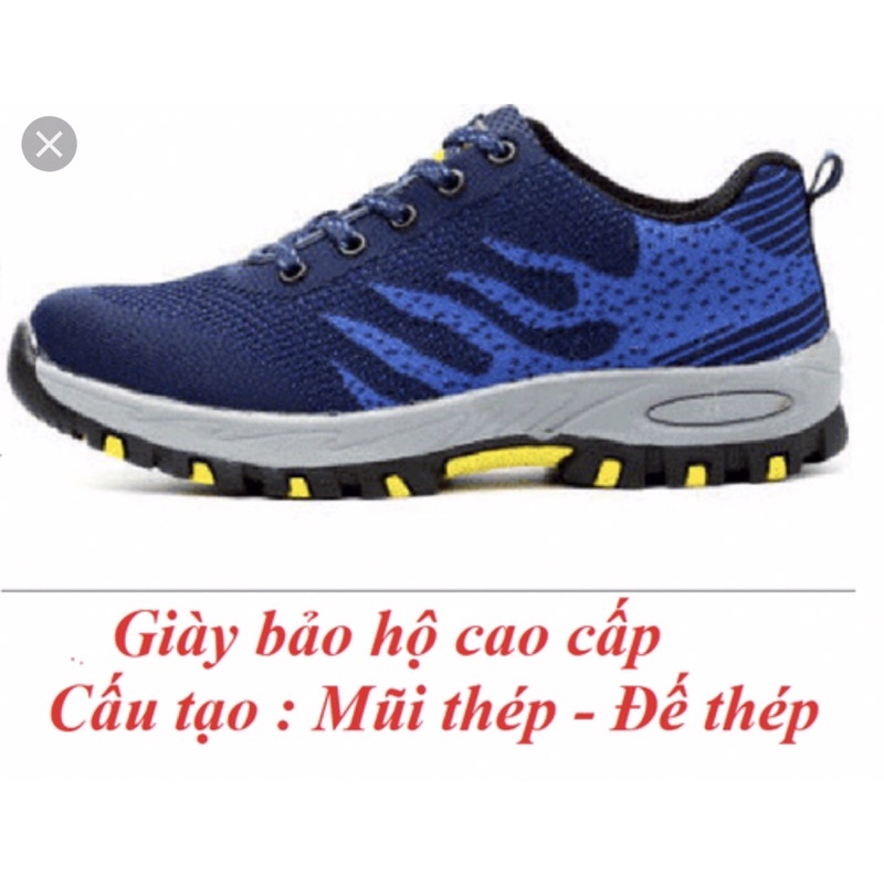 giày bảo hộ lao động chống trơn trượt, chống dẫm đinh loại màu xanh dương