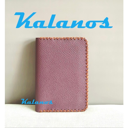 Ví nữ mini nhỏ may tay da bò cao cấp Kalanos KBNU500 -Tim tặng kèm hộp sang trọng, ví nữ ngắn đẹp đựng tiền thẻ màu tím