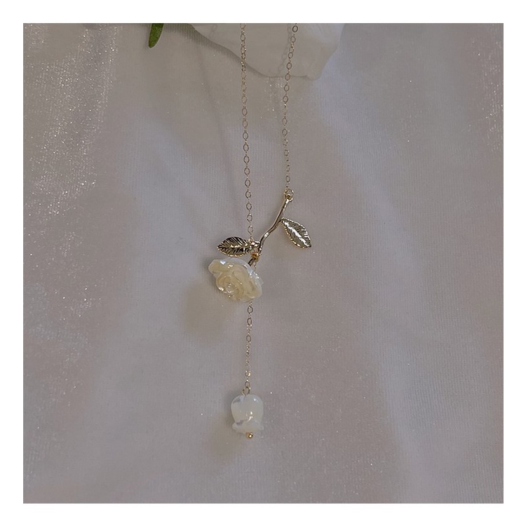 Dây Chuyền Mặt Hoa Hồng/Lá Phong Cách Pháp Xinh Xắn