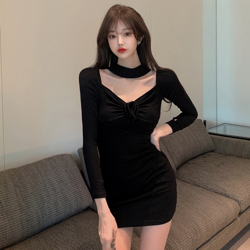 Váy body tay dài hở vai quyến rũ cho nữ