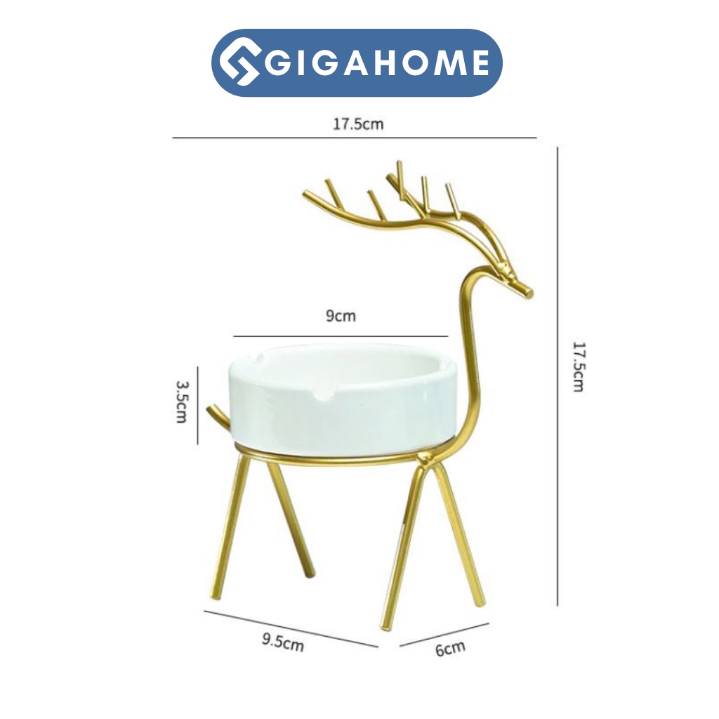 Gạt Tàn Thuốc Lá Kim Loại Hình Hươu GIGAHOME Phong Cách Bắc Âu Trang Trí Nhà 9484