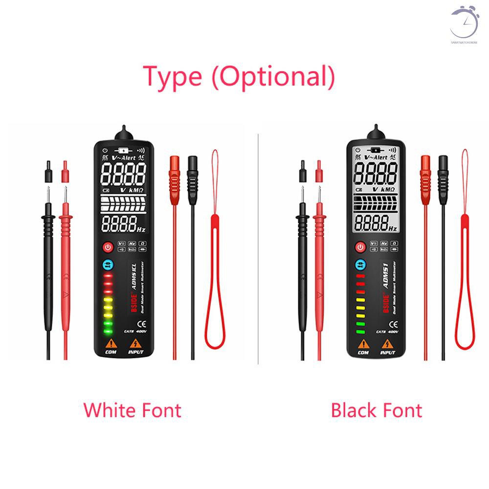 BSIDE 2000 Số đếm Đồng hồ vạn năng tự động Chế độ kép Máy dò điện áp & đa năng thông minh LCD Kỹ thuật số DC / AC Máy đo điện trở tần số Máy đo điện trở tần số với đèn pin kiểm tra liên tục V ~ Cảnh báo Kiểm tra dây trực tiếp♠