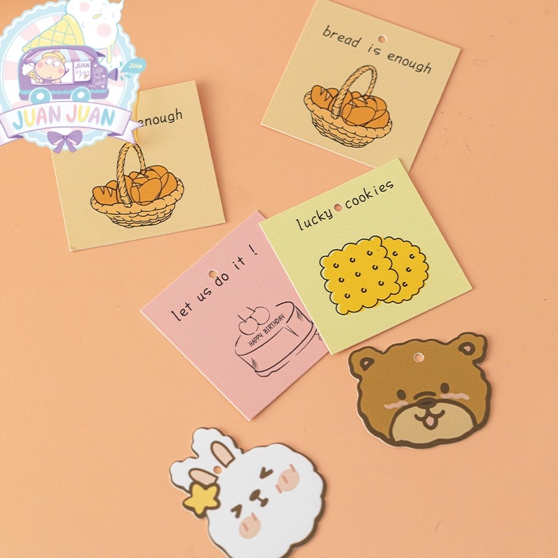 Set tag giấy trang trí hộp bánh, túi quà kèm gim