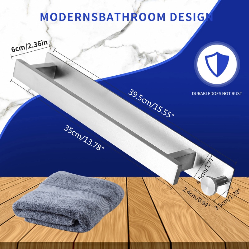 Giá Đỡ Khăn Tắm Bằng Thép Không Gỉ Thiết Kế Đơn Giản Chống Thấm Nước