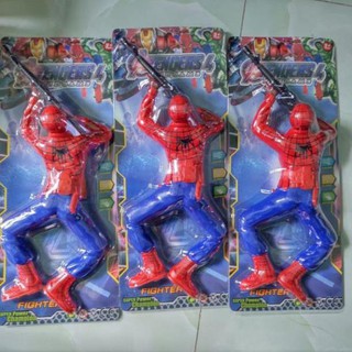 Đồ chơi người nhện, đội trưởng Mỹ bò bắn súng.