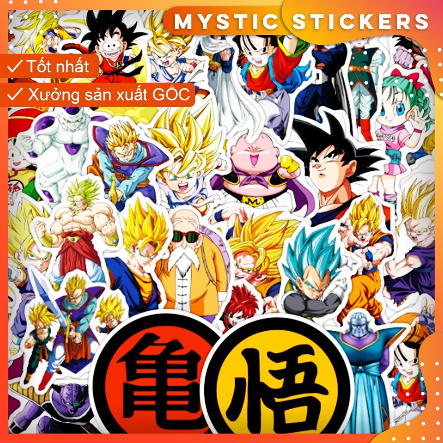 [DRAGON BALLS] 100 Sticker chống nước/ trang trí, dán xe laptop mũ bảo hiểm vali...