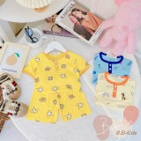 Sale !!Bộ Cộc Tay Thun Lạnh Hàng Minky Mom Chính Hãng In Toàn Thân Họa Tiết Cho Bé