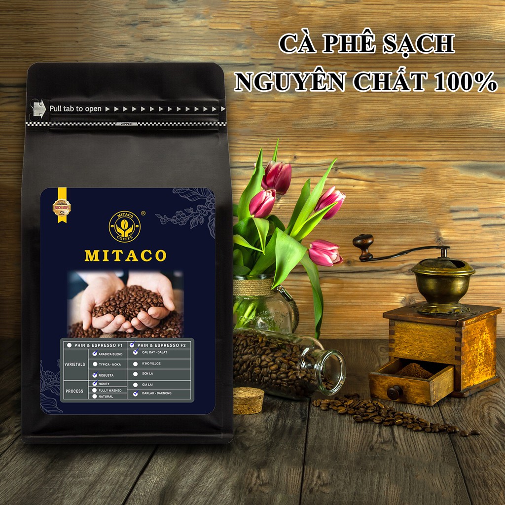 Cà Phê Rang Xay Hảo Hạng F2 MITACO COFFEE (Gói 250g)