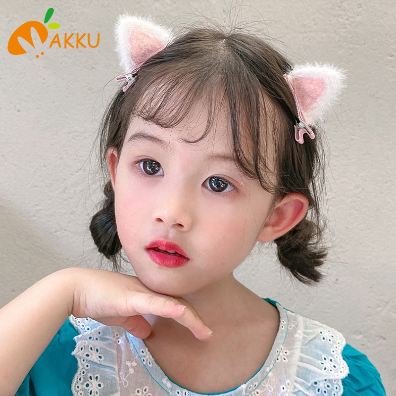 Kẹp tóc cho cô gái Hairclip babygirl Kẹp tóc trẻ em chân thỏ Phim hoạt hình Macaron Headdress AKKU
