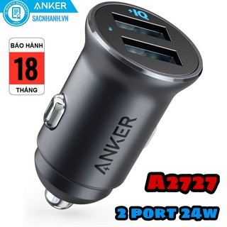 SẠC Ô TÔ ANKER POWERDRIVE 2 ALLOY 2 CỔNG, 24W – A2727