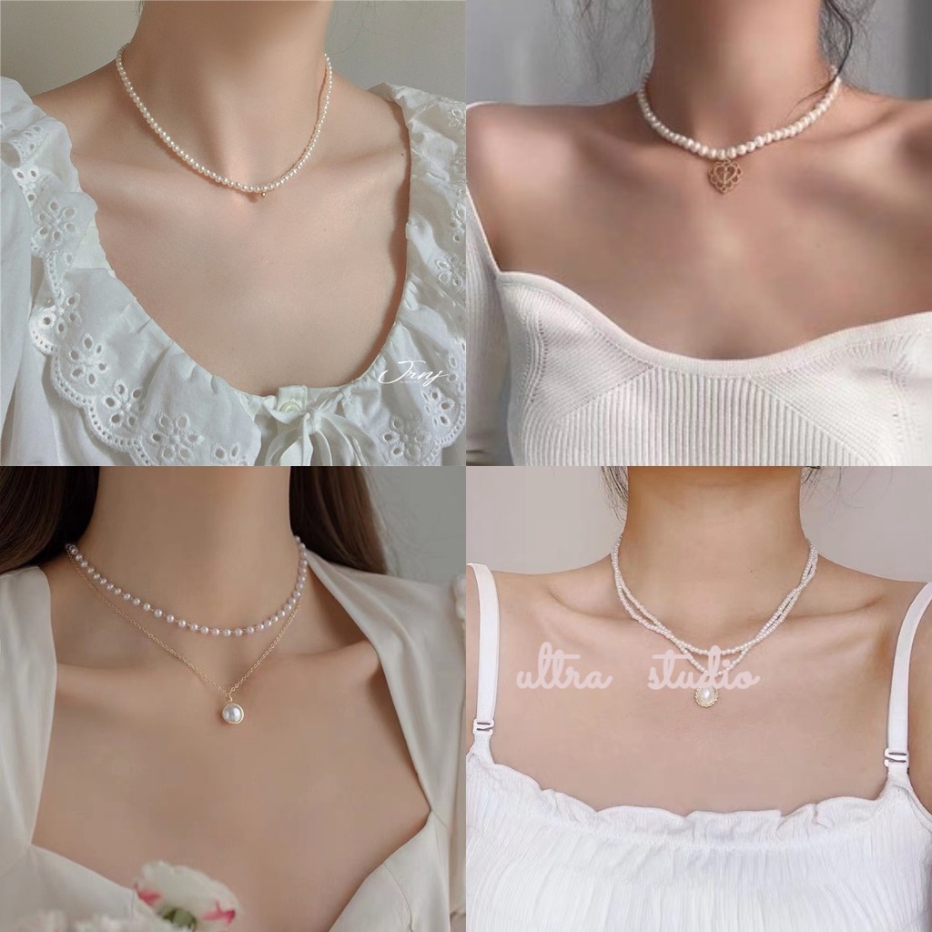 Bộ Vòng cổ, Vòng Tay, Nhẫn, Khuyên Tai Đính Ngọc Trai Sang Trọng